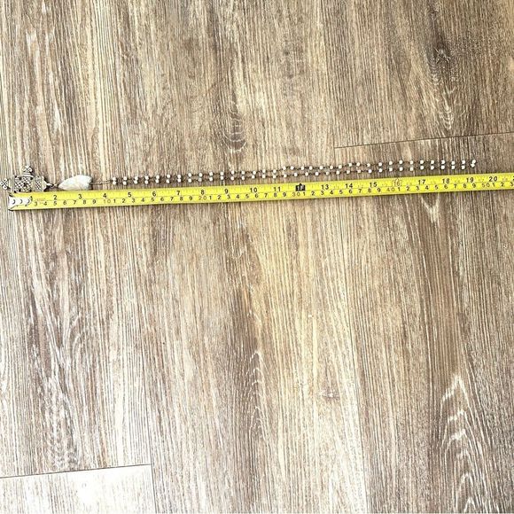 Long beaded Ethiopian cross chalcedony necklace - Picture 13 of 14